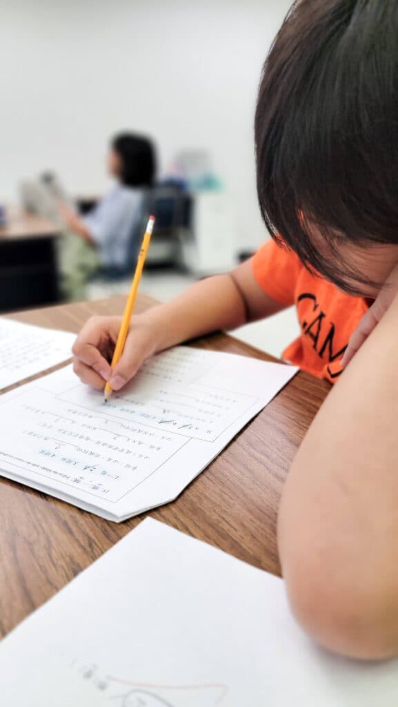 Students learning math in STAAR prep class